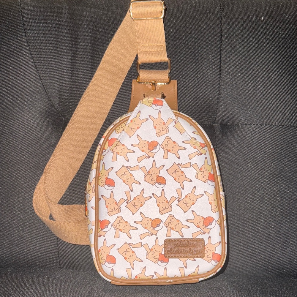 NWOT Pokemon Pikachu Patterned Bag with Brown Accents